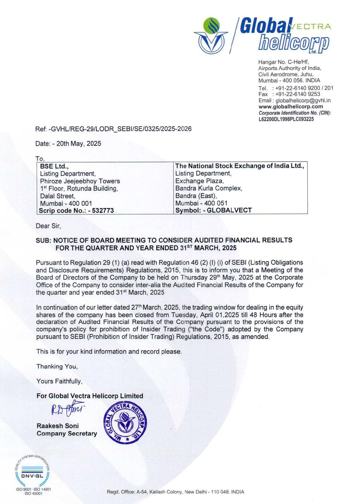 Notice Board Meeting