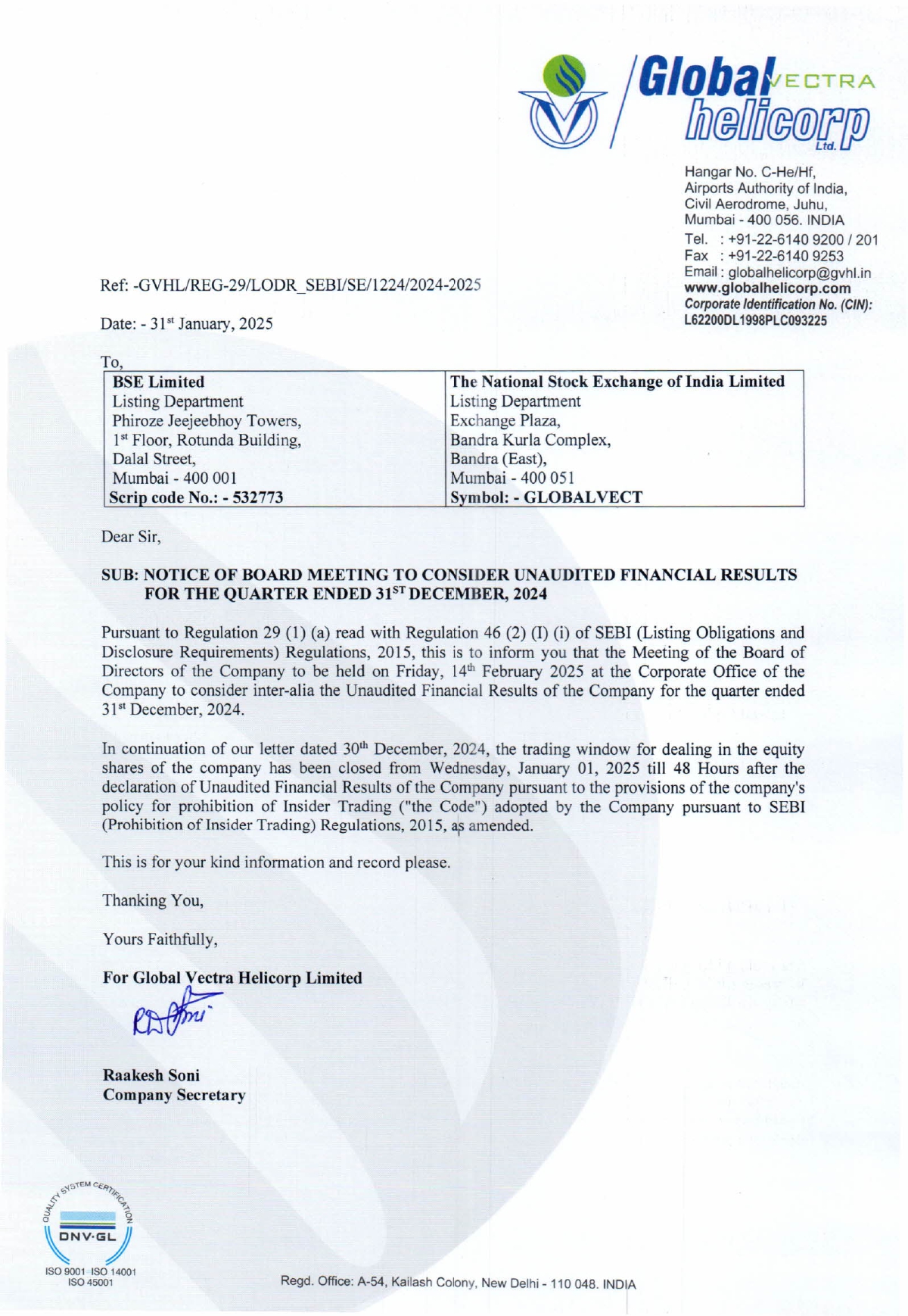 Notice Board Meeting