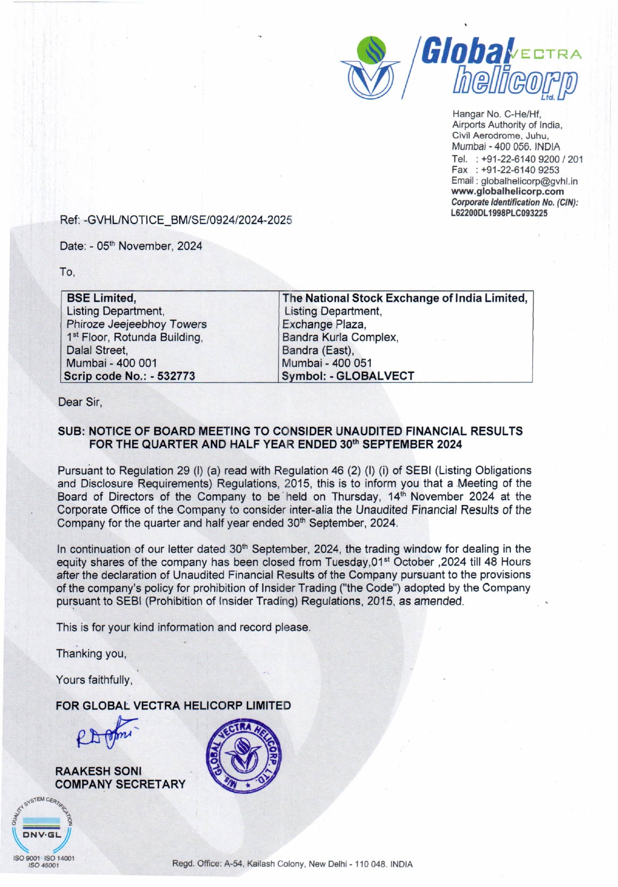 Notice Board Meeting